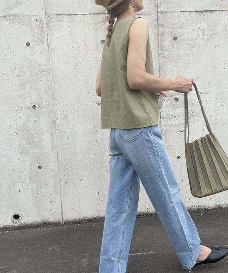 ラップデザインノースリーブ(カーキ)