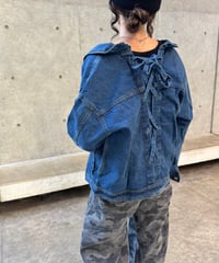 バックレースデニムジャケット