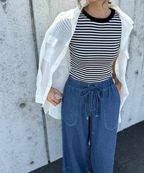 ボーダーサマーニットTシャツ