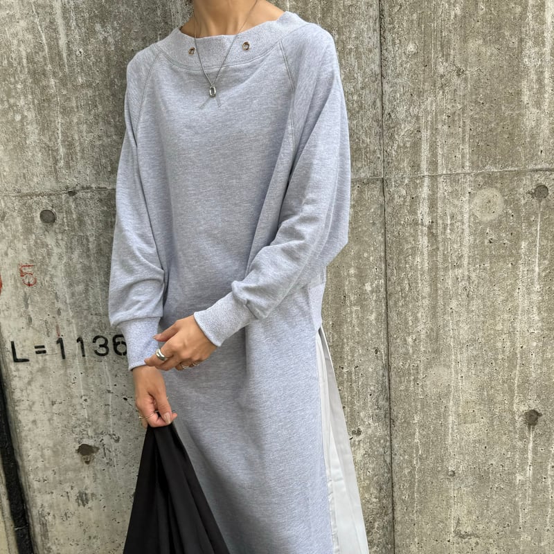 バックプリーツスウェットワンピース(グレー) | COPINE
