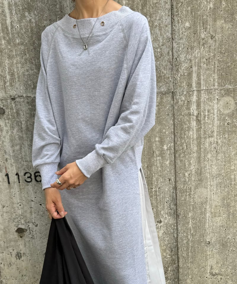 バックプリーツスウェットワンピース(グレー) | COPINE