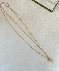 パールチェーンボウタイネックレス(2color)