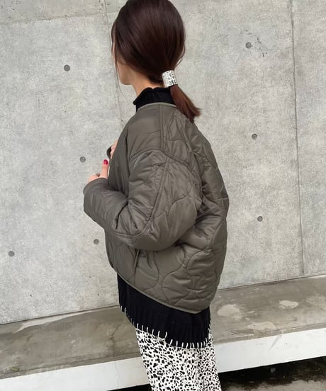 【OUTLET】ウェーブキルティングショートジャケット(カーキ2size)