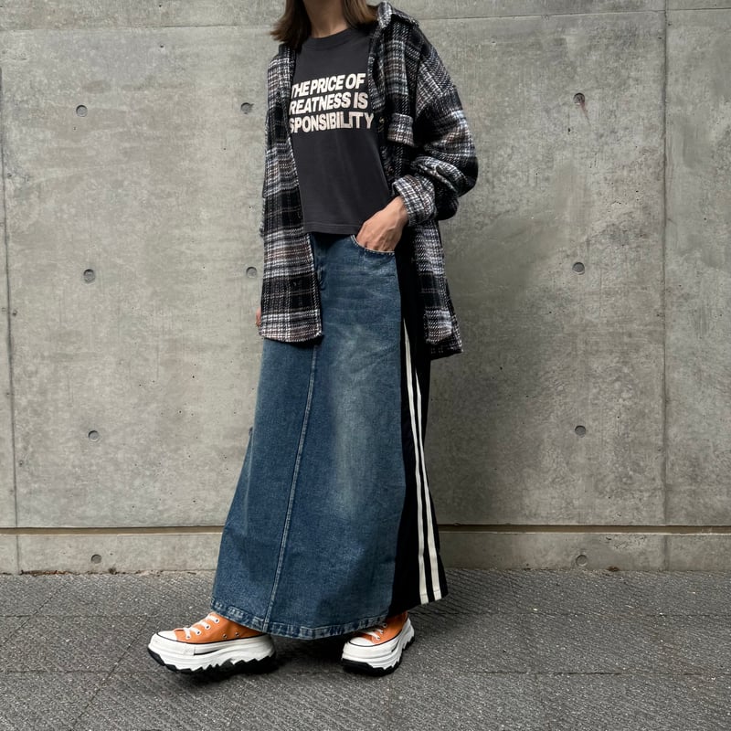 ルーズ起毛チェック柄シャツ(ブラック) | COPINE