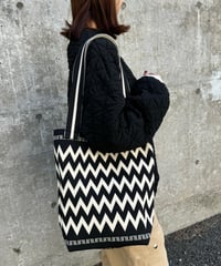 総柄ニットトートバッグ