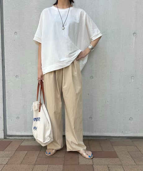 接触冷感バックロングTシャツ(ホワイト)
