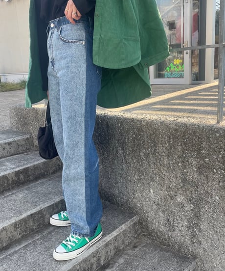 バイカラーデニムパンツ