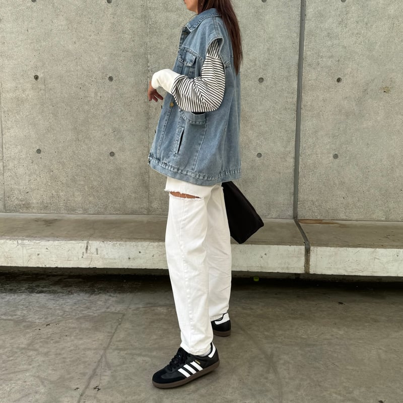 サイドカットダメージデニムパンツ（2size） | COPINE