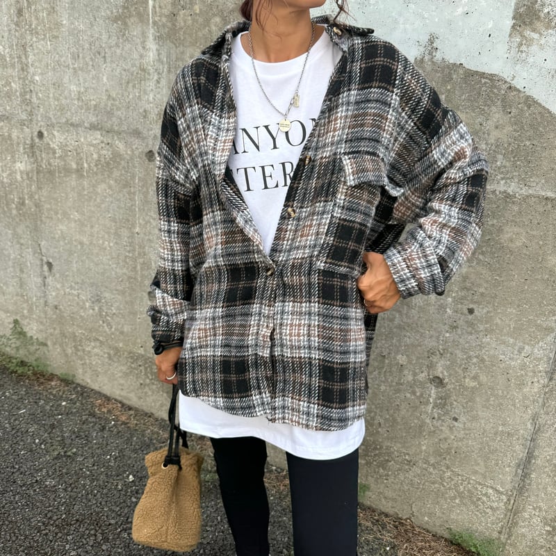 起毛ビッグルーズシャツ