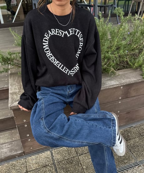 ハートレタリングニットソー