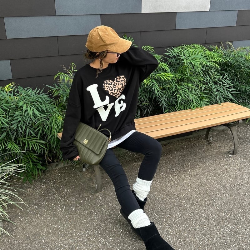 レオパードプリントスウェット(ブラック) | COPINE