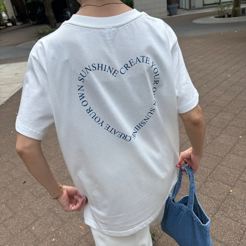 ロゴハートバックプリントTシャツ(ブルー) | COPINE