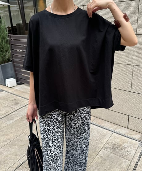 接触冷感バックロングTシャツ(ブラック)