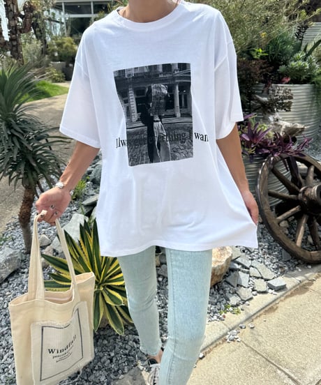 モノクロフォトプリントTシャツ(ホワイト)