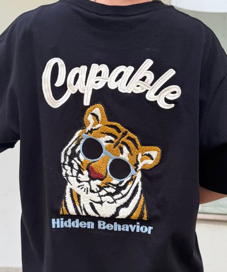 tigerサガラ刺繍Tシャツ(ブラック)