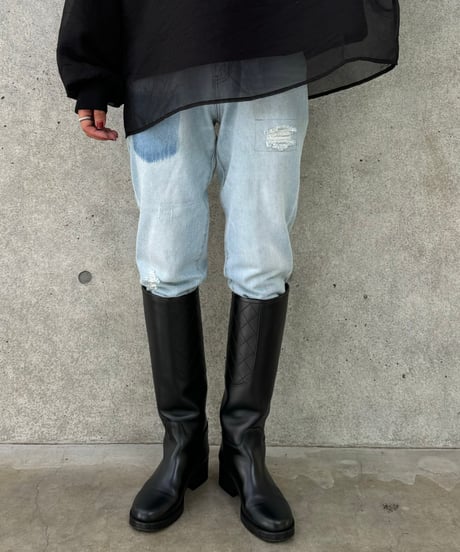 ダメージ加工デニムキャロットパンツ(3size）