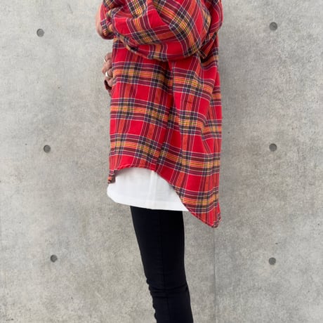 ビッグシルエットチェック柄シャツ
