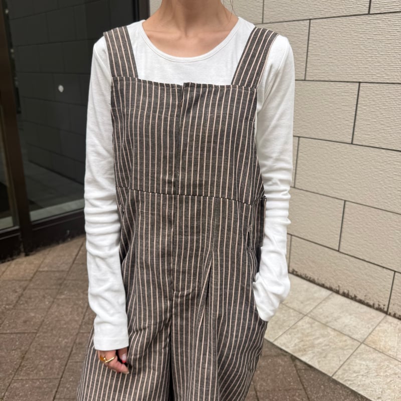 ストライプ オーバーオール レディース ストライプサロペット | COPINE