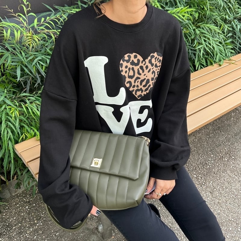 レオパードプリントスウェット(ブラック) | COPINE