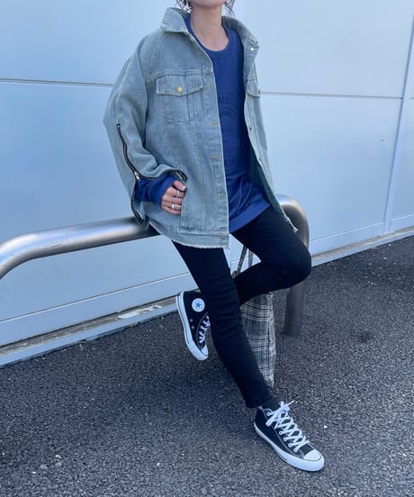 ジップデザインデニムジャケット