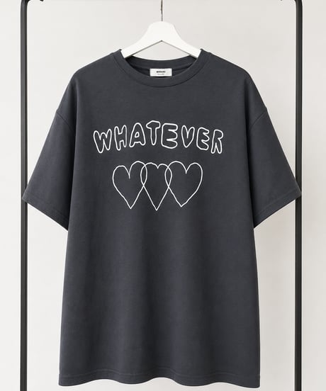 手描き風ハートロゴTシャツ(チャコール)