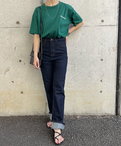 美シルエット！ハイウエストロールアップデニム(3size)