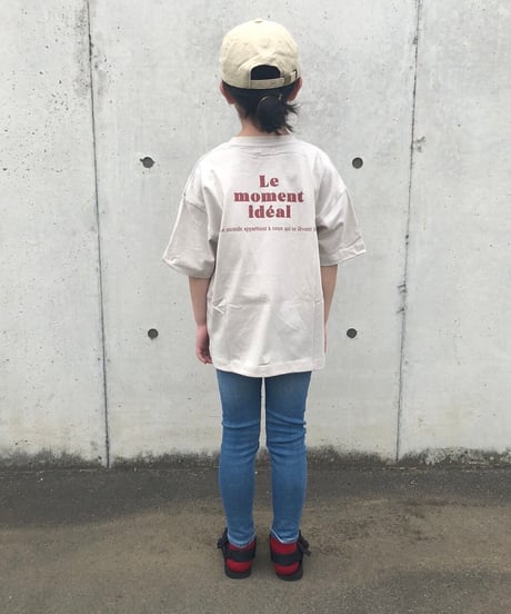 【kids】バックプリントロゴtシャツ・ライトベージュ(110〜150)