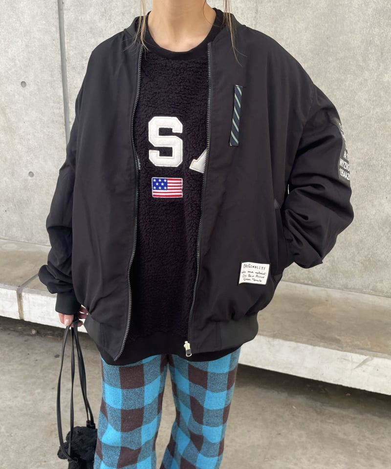 men's/lady's】ユニセックス！リバーシブルニコちゃんMA–1(2color/5si