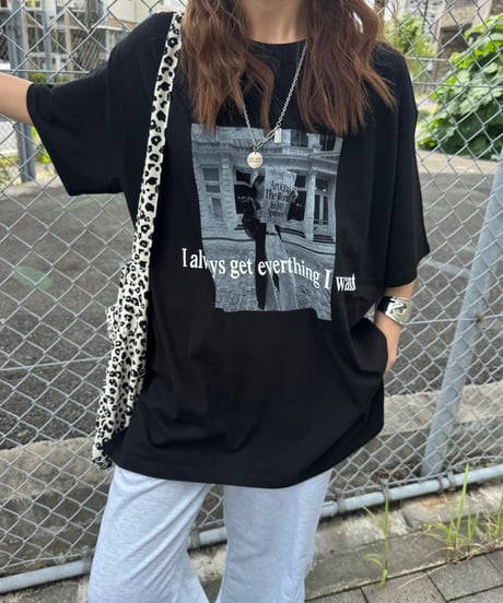 モノクロフォトプリントTシャツ(ブラック)