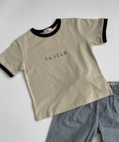 【kids】フロントロゴ配色リンガーtシャツ(110〜150)