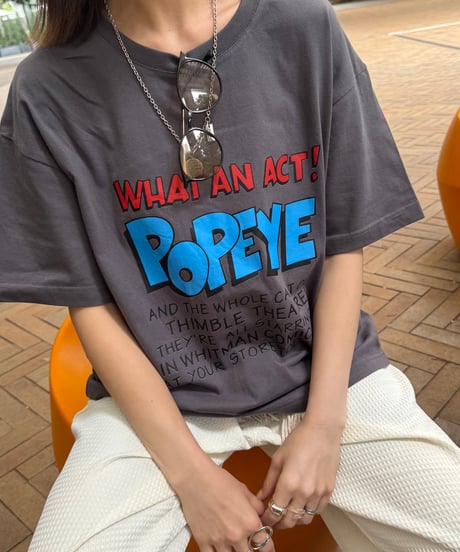 POPEYEプリントTシャツ(チャコールグレー)