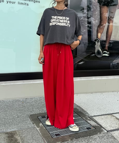 ピグメント加工ロゴプリントtシャツ (チャコールグレー)