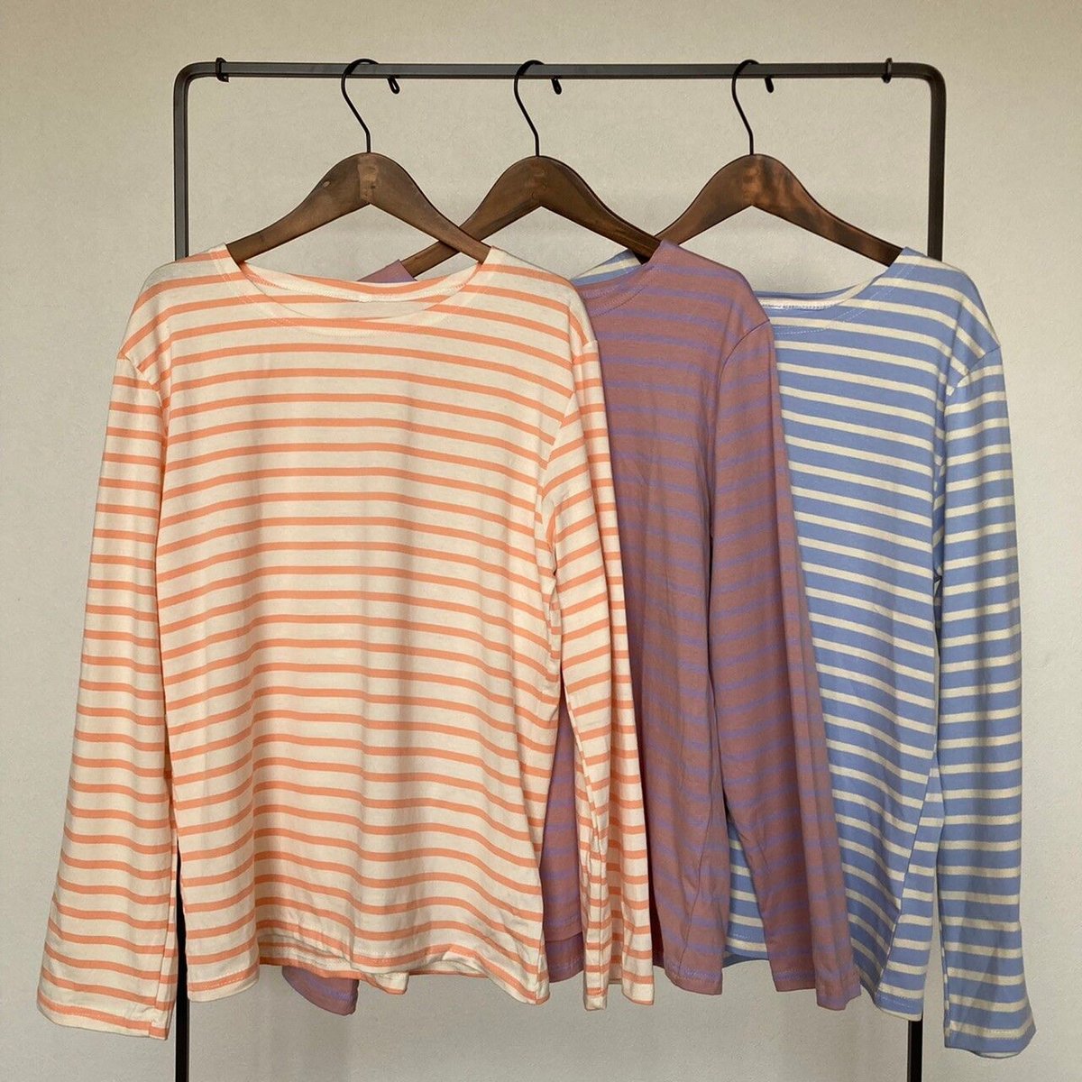 カラーボーダーロングスリーブTシャツ（オレンジ） | COPINE