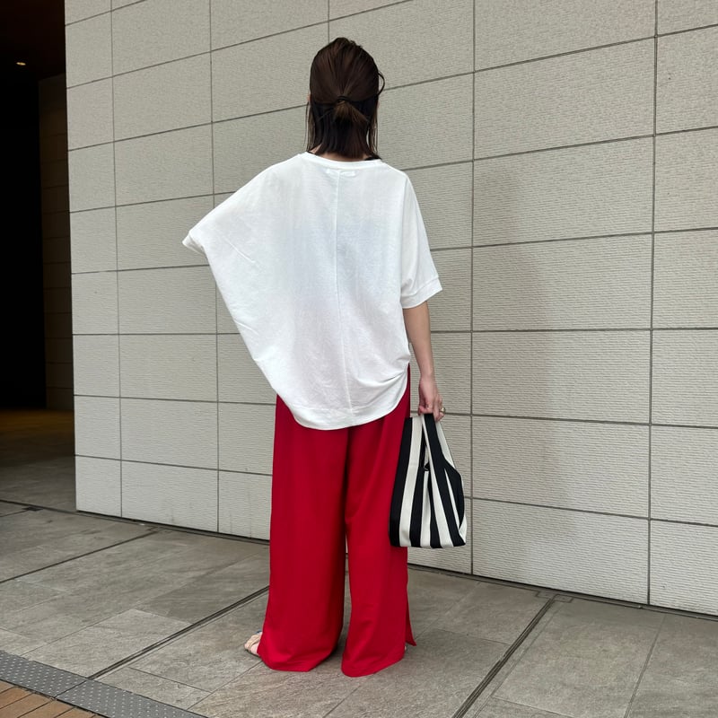 接触冷感ギャザータックワイドパンツ(レッド) | COPINE