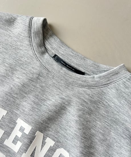 フロッキープリントフレンチスリーブTシャツ(グレー)