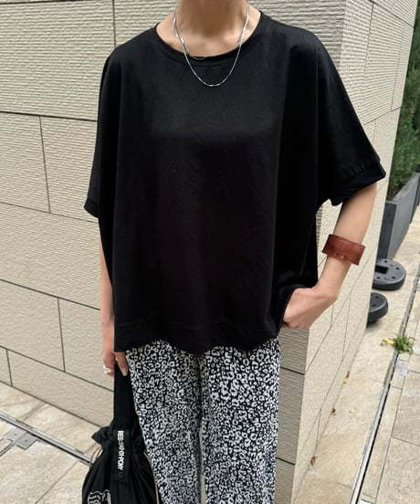 接触冷感バックロングTシャツ(ブラック)