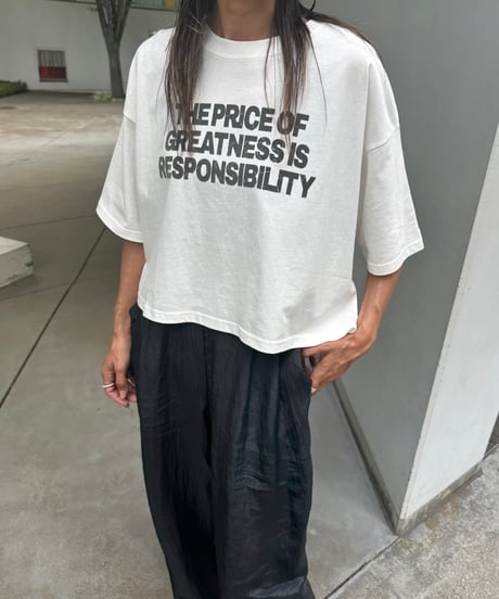 ピグメント加工ロゴプリントtシャツ (オフホワイト)