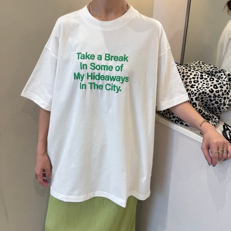 発泡ロゴプリントビッグtシャツ (オフホワイト)