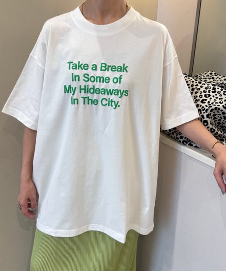 発泡ロゴプリントビッグtシャツ (オフホワイト)