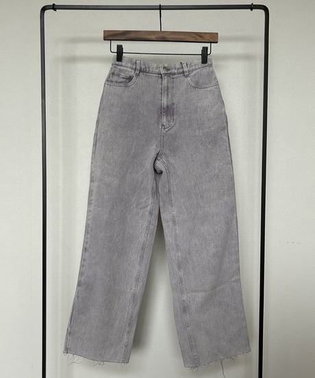 カットオフストレートデニムパンツ(ライトパープル/2size)