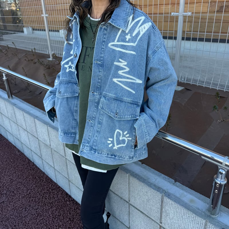 ラクガキプリントデニムジャケット | COPINE