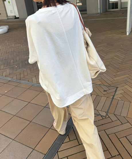 接触冷感バックロングTシャツ(ホワイト)