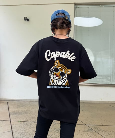 tigerサガラ刺繍Tシャツ(ブラック)