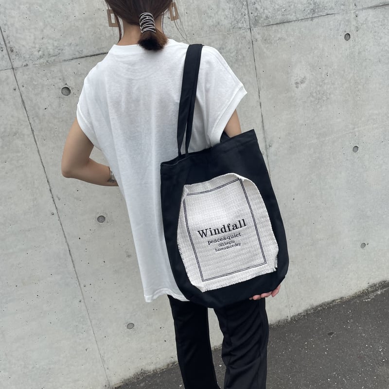 ロゴフリンジキャンバストート(ブラック) | COPINE