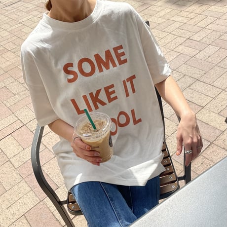 サイドスリットビッグロゴプリントTシャツ(4color)