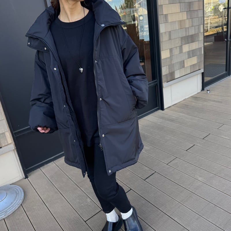 リバーシブル中綿モンスターコート(ブラック×ブラック) | COPINE