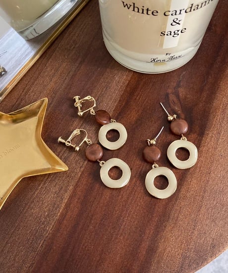 モチーフ2連ピアス/イヤリング