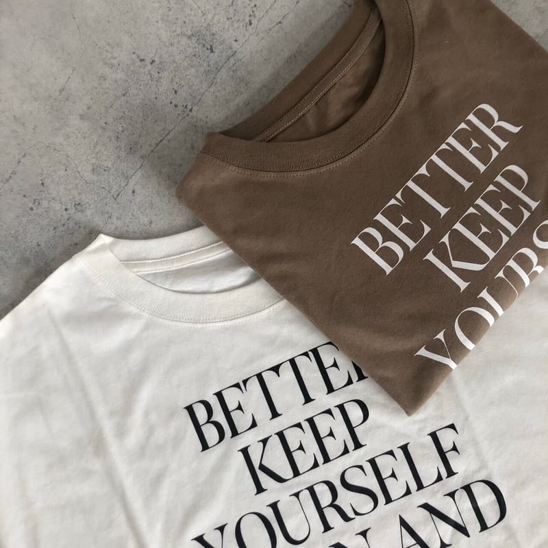 オーバーサイズロゴプリントTシャツ(ベージュ) | COPINE