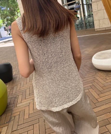 メッシュ編みノースリーブ(3color)