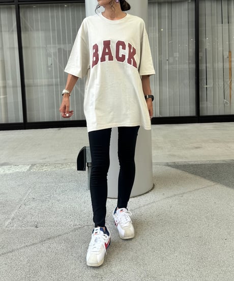 BACKコットンtシャツ(ベージュ)